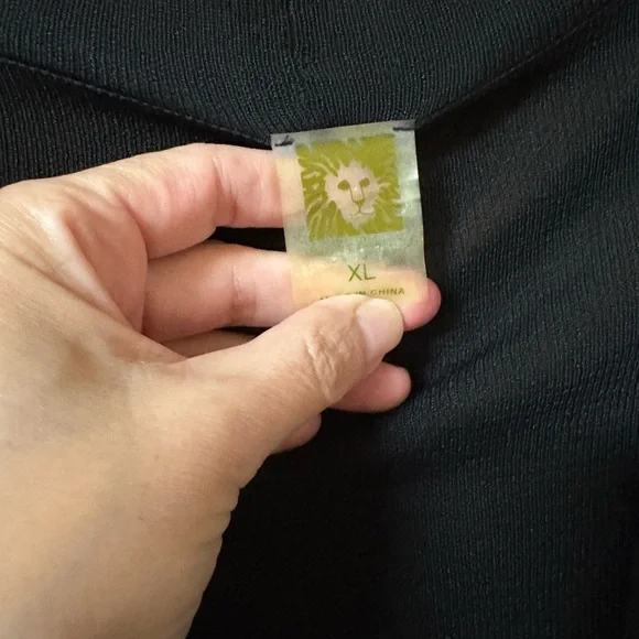 Women’s Anne Klein Black Open Front Knot Cardigan with Pockets - Picture 3 of 6